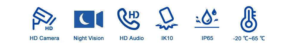 Smart SIP HD Anti Strike System Night Vision Video Intercom Touch Screen Waterproof Doorbell for Office Home Device Control