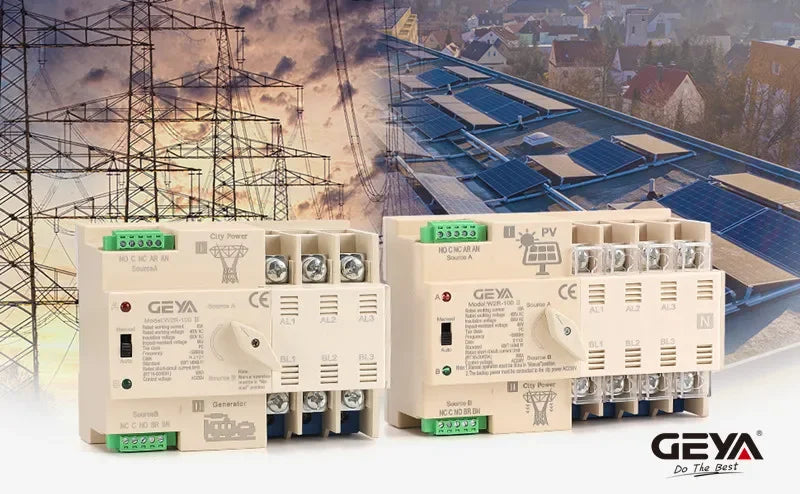 ATS Mini Automatic Transfer Switch 220V Din Rail Dual Power Electrical Selector Switches Uninterrupted Power 63A