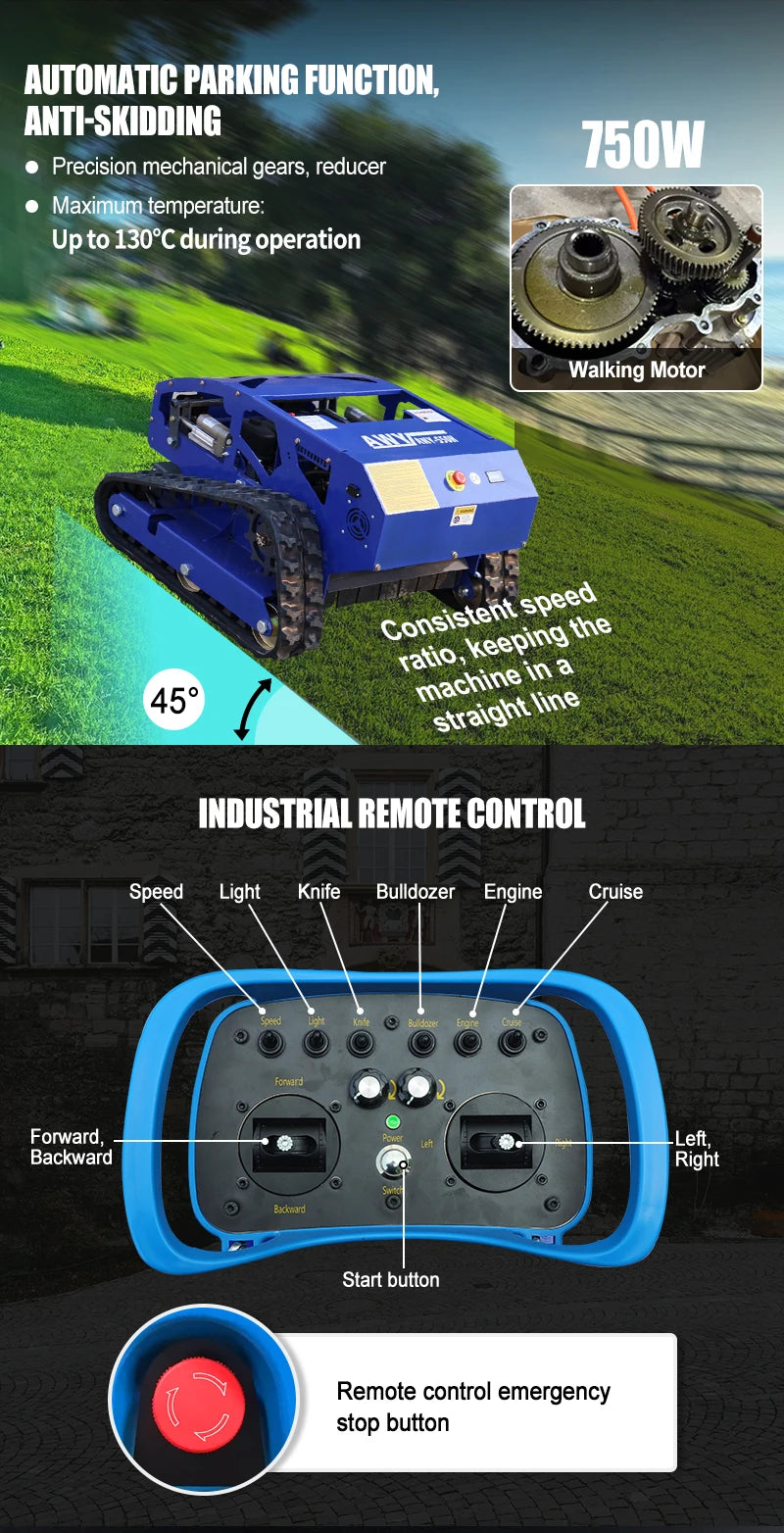 Customized Small High Power Remote Control Robot Lawn Mower CE EPA Approved Free Snow Shovel for Home Garden