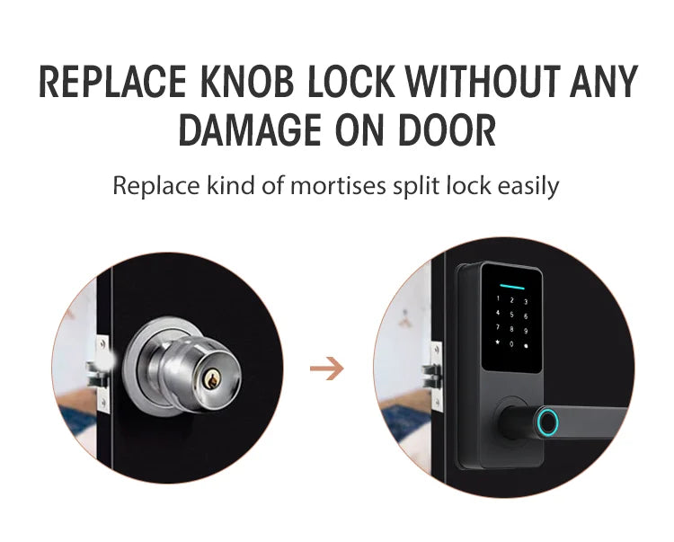 Smart Door Lock System Fingerprint And Keyless Digital WiFi Biometric Lock Secure Your Home Or Office