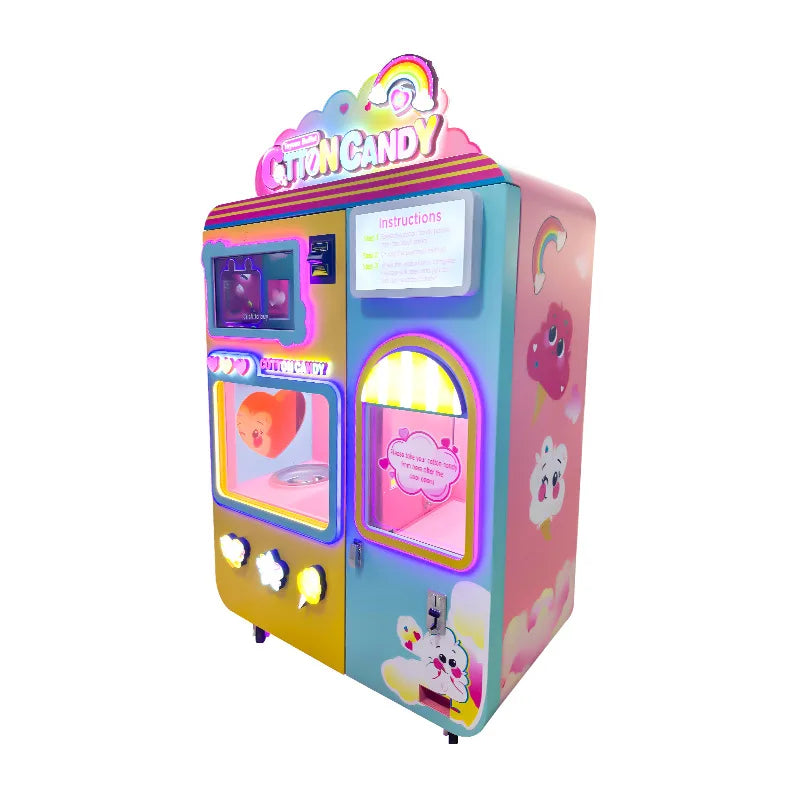 Professional Customized Automatic Candy Cotton Machine Factory Commercial High Profit Durable Candy Floss Vending Machine