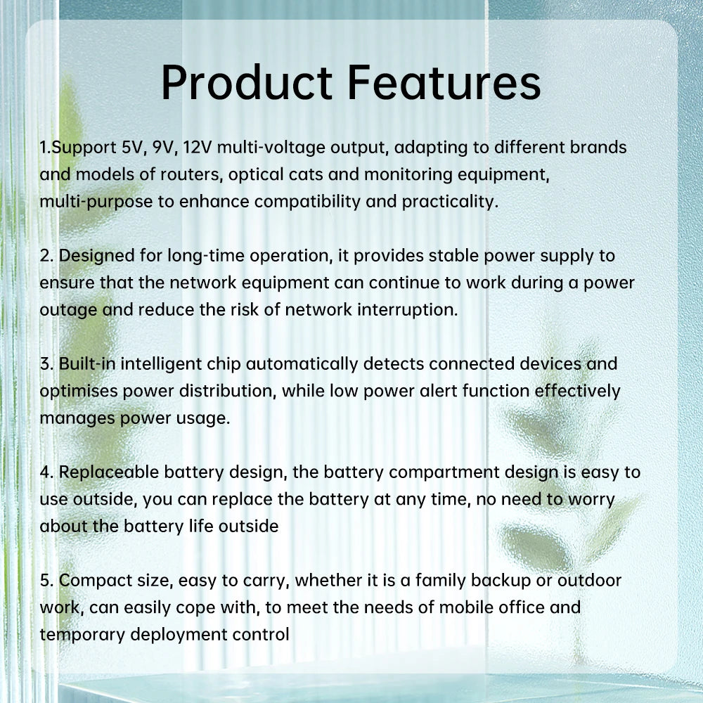 1018L Uninterruptible Power Supply DC UPS Battery Backup 5V 9V 12V 15V 24V UPS Power Supply Router Optical Modem Without Battery