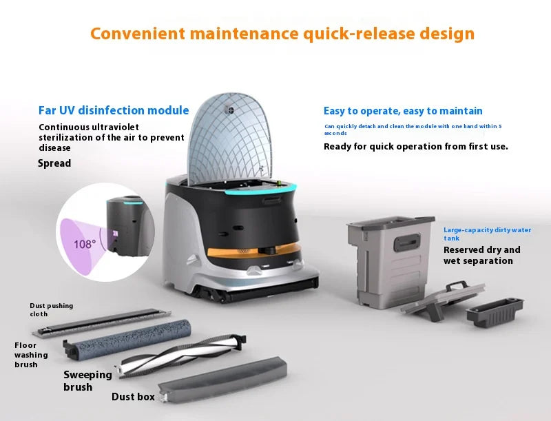 Customized Intelligent Eco-Friendly Dry Cleaning Robot Commercial Waterless Floor Dusting Automated High-efficiency Unit