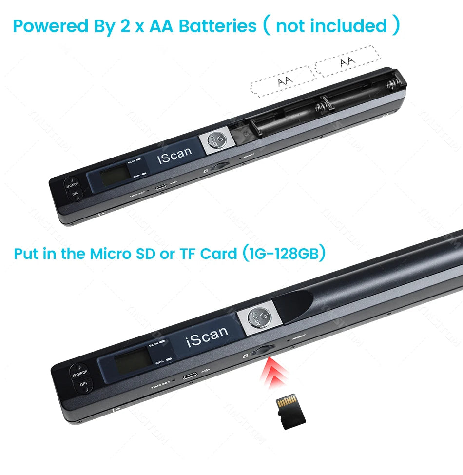 iScan01 Portable A4 Document Reader Scanner 900DPI For Contract Books Office Business Handheld Mobile Scanners JPG PDF Format
