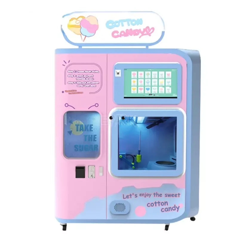Commercial Cotton Candy Vending Machine Robot Fast Cotton Candy Machine Semi Automatic Forming Cotton Candy Making Machine