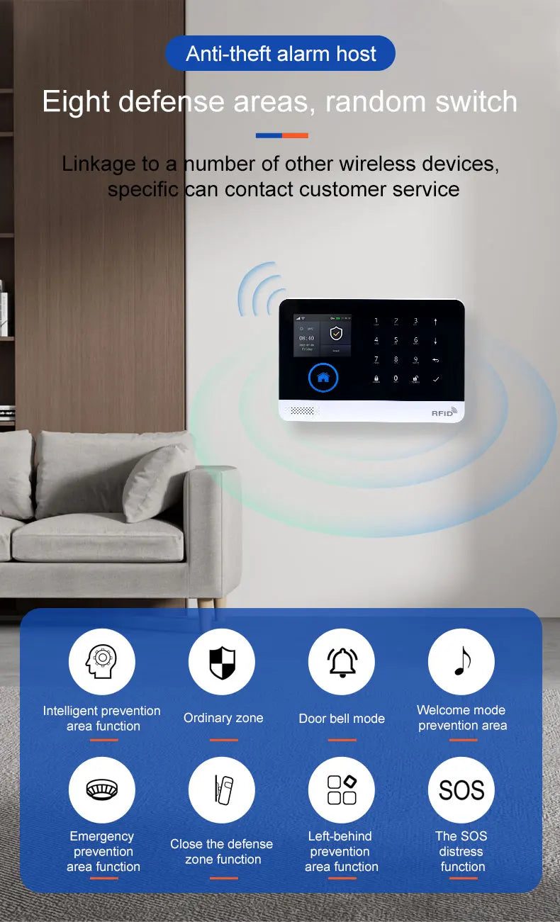 Smart Home Solar powered siren Tuya WIFI GSM Alarm System Wireless Smart Life APP 433MHz Safe Security Gap PIR Motion with Alexa