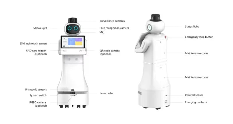 Commercial AI Greeting Reception Robot - Customized Factory Humanoid Guiding Welcome Automatic Service Robot