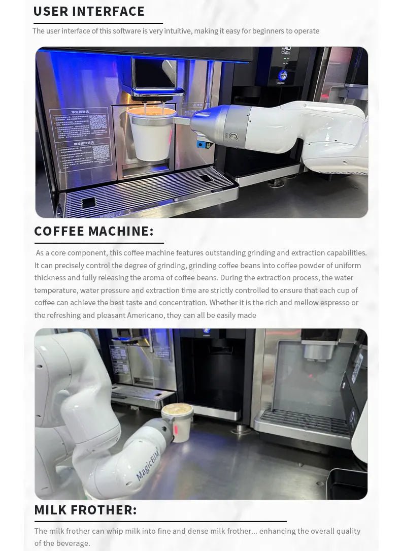 Customizable Appearance Auto Intelligent Coffee Robot Bar & Vending Machine Robotic Arm Commercial AI Smart Robot Barista Maker