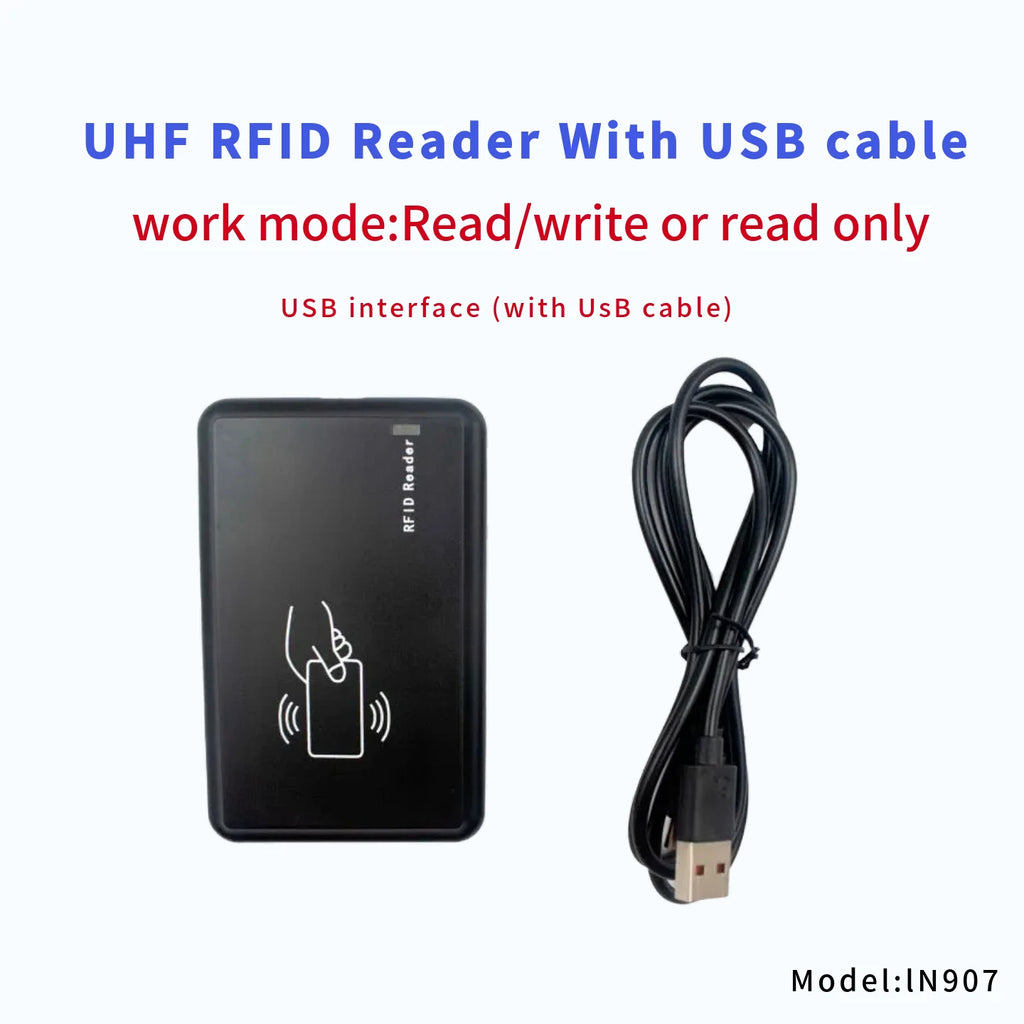 UHF RFID Reader Writer 860-960MHz Plug&Play USB Scanner for Android/iOS - Portable RFID Inventory Scanner with 5m Re