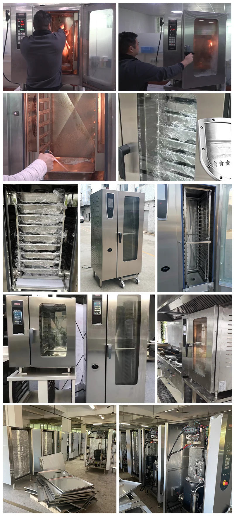 High Efficiency Customized Commercial Combi Oven Stainless Steel Electric Steaming Baking for Restaurant Hotel Kitchen