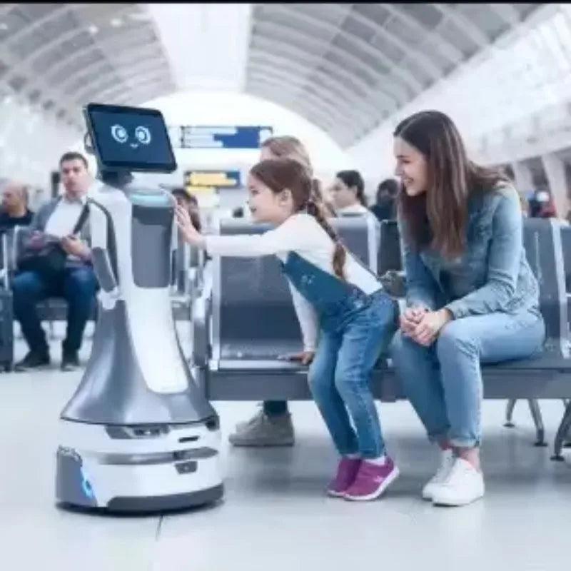 Customized Dual Screen Showroom Robot - Commercial AI Humanoid Welcome Reception Guided Tour Robot