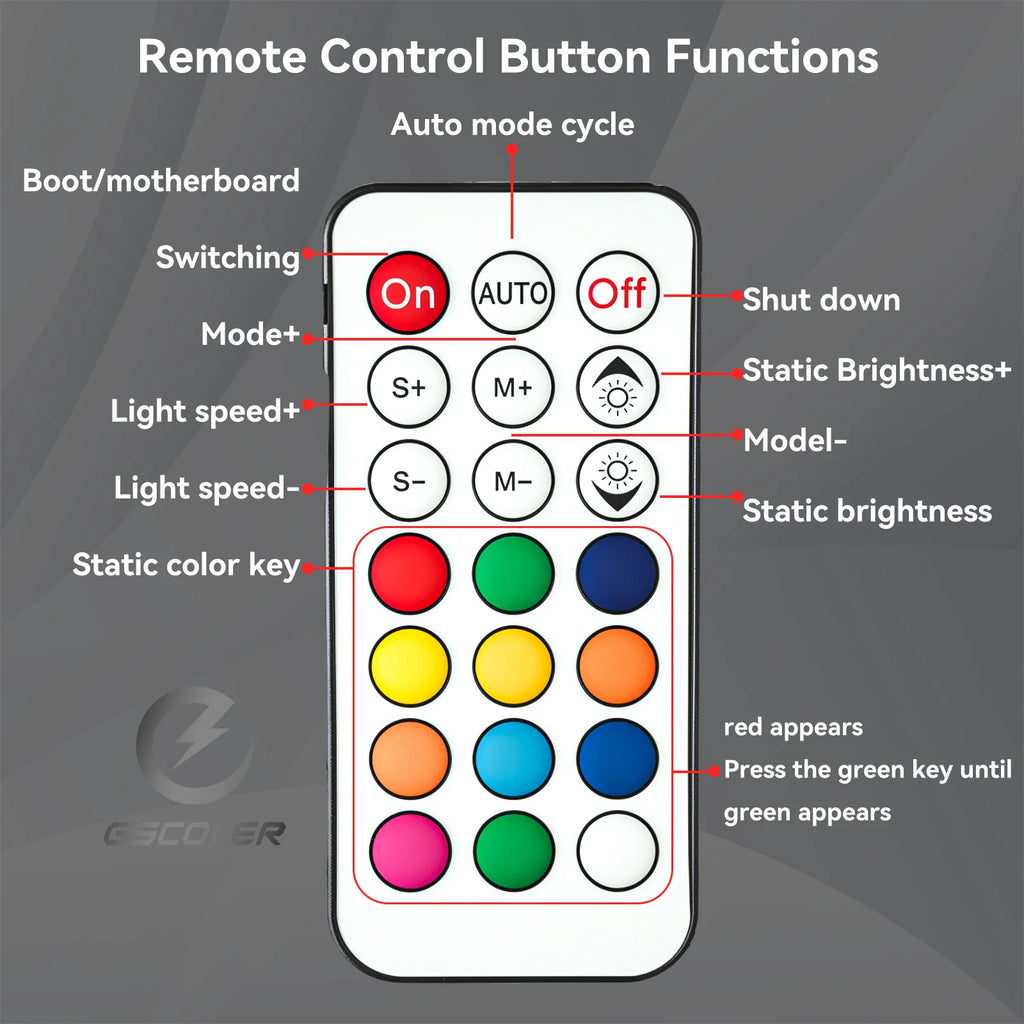 GSCOLER Controller Supports 5V ARGB DIY devices SATA power interface Dual-mode control of lights and speed