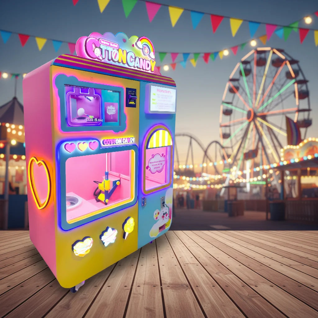 Professional Customized Automatic Candy Cotton Machine Factory Commercial High Profit Durable Candy Floss Vending Machine