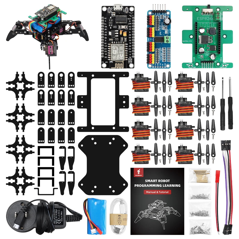Spider Robotic Kits for Arduino Programming Professional ESP8266 Automation Robot Complete Educational Learning Electronic Kit
