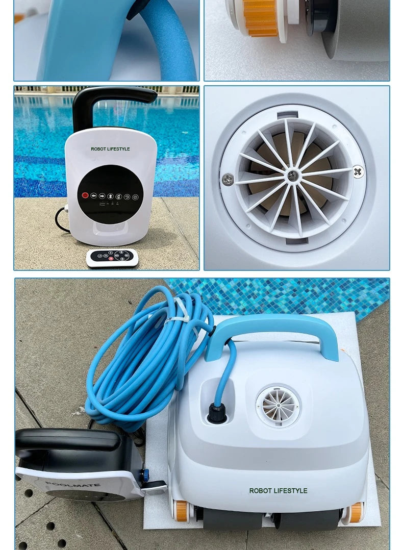 New Robot Swimming Pool Cleaner With 30m Cable Wall Climbing Function Remote Control High Efficiency for Indoor Outdoor Big Pool