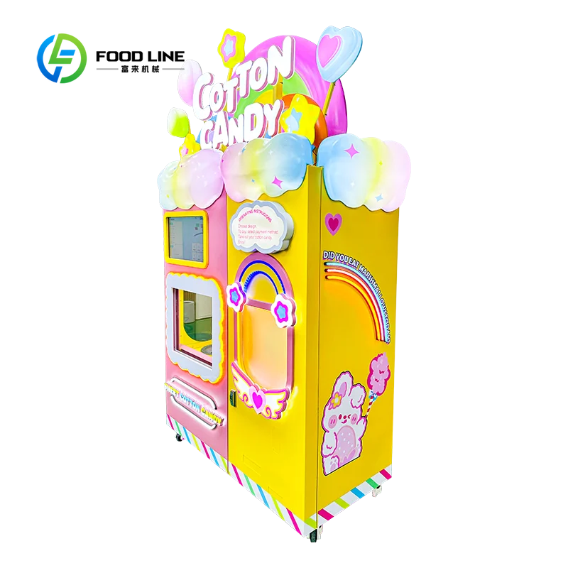 Customized Commercial Cotton Candy Vending Machine Full Automatic High Efficiency Mall Park Hot Selling Business Unit