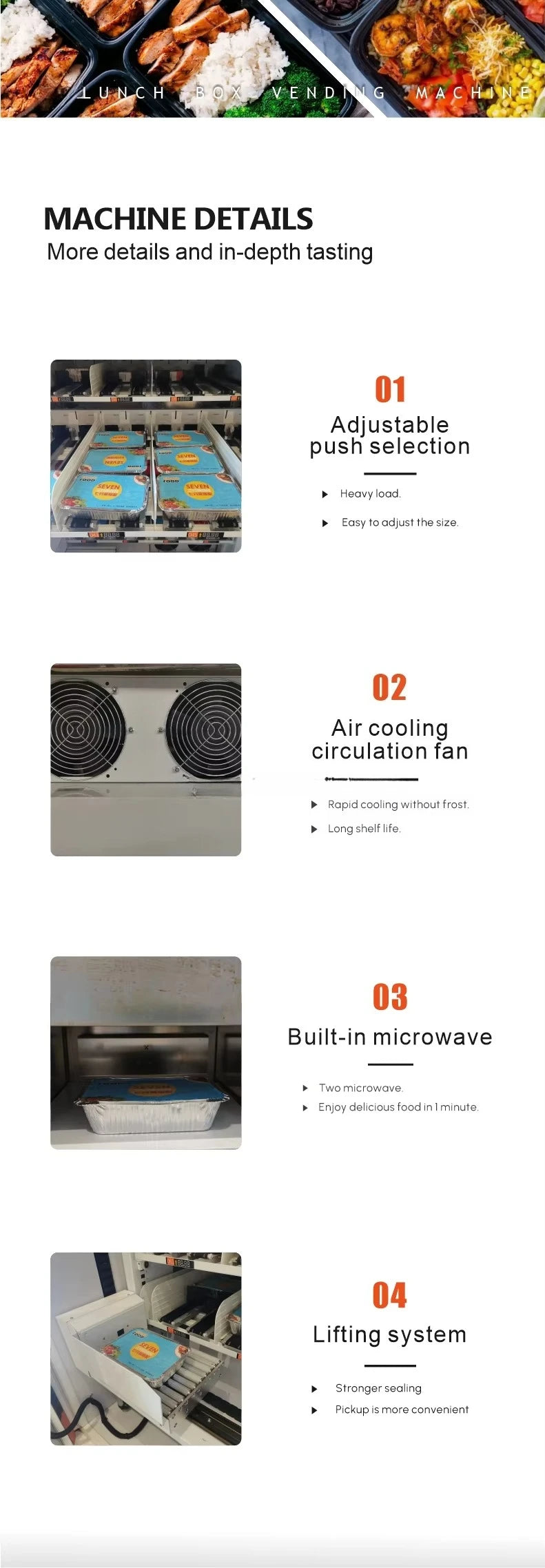 Custom Commercial Hot Food Automat High Capacity Warm Meal Vendor With Energy Efficient Heating System And LED Interface