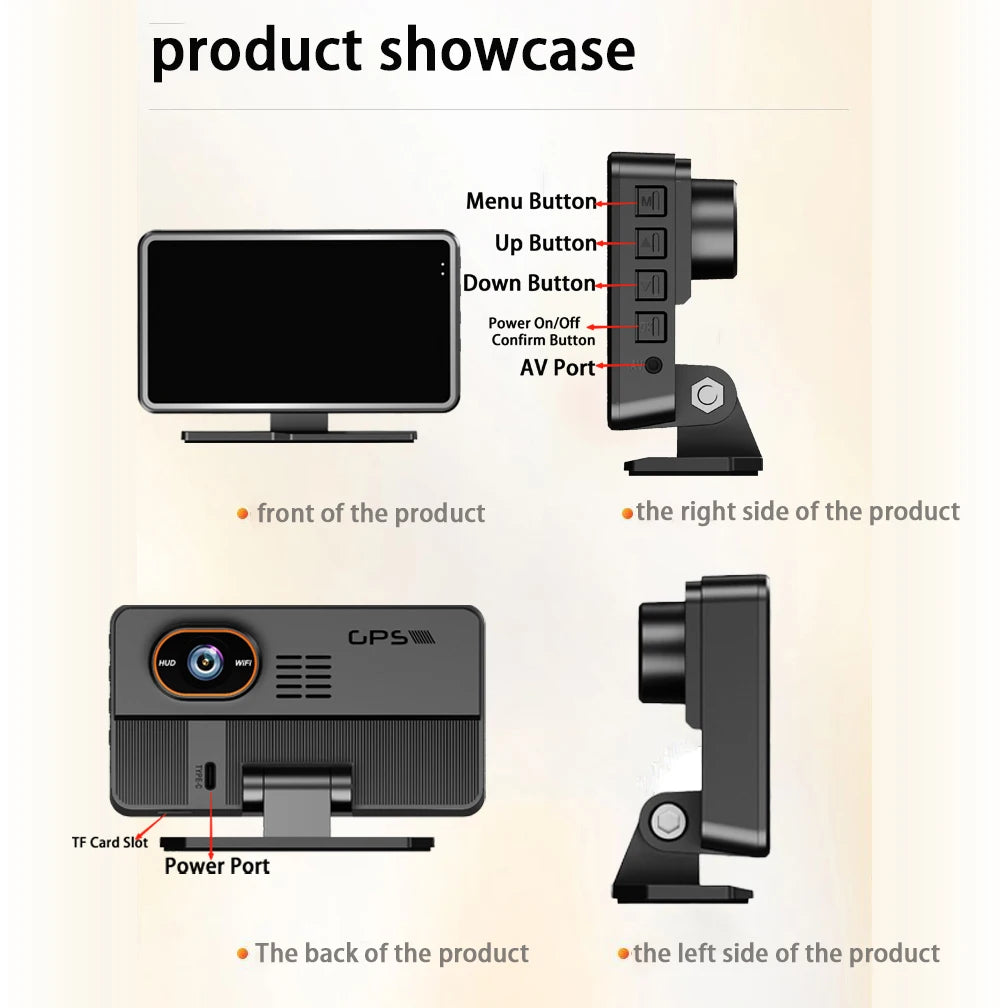 New Smart Car Built-in GPS Plug and Play HD Dash Cam Head-Up Display All-in-One with Wireless WiFi Connectivity