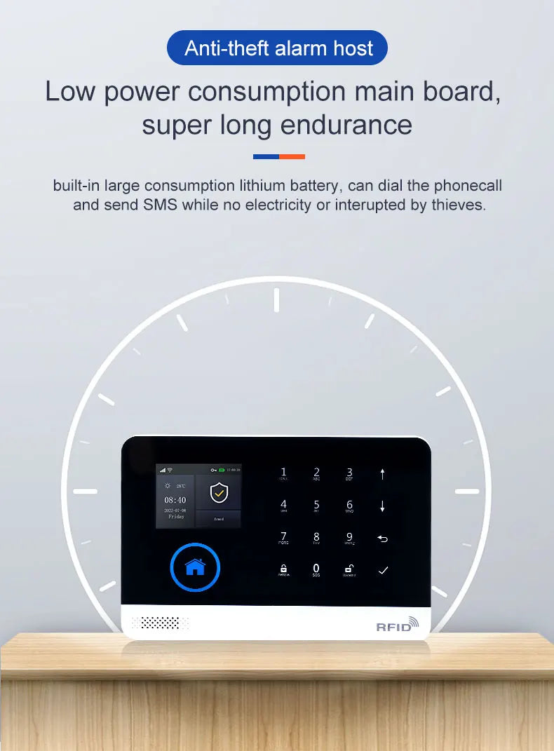 Smart Home Solar powered siren Tuya WIFI GSM Alarm System Wireless Smart Life APP 433MHz Safe Security Gap PIR Motion with Alexa