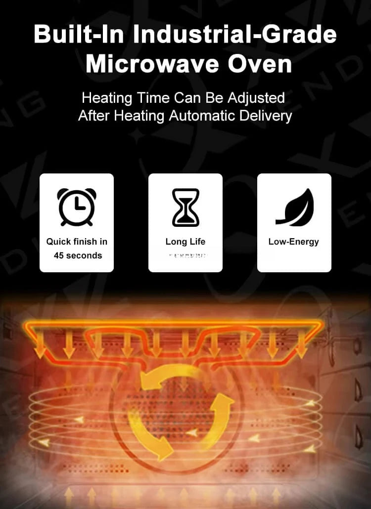 Commercial Hot Food Vending Machine Fully Automatic For Business High Capacity Hot Meal Automat With Cloud Management System