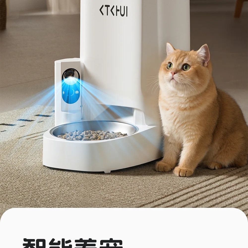 New Smart XL Capacity Pet Feeder with Wide-Angle Camera, Timed Portion Control for Cats & Dogs, APP Controlled Dispenser
