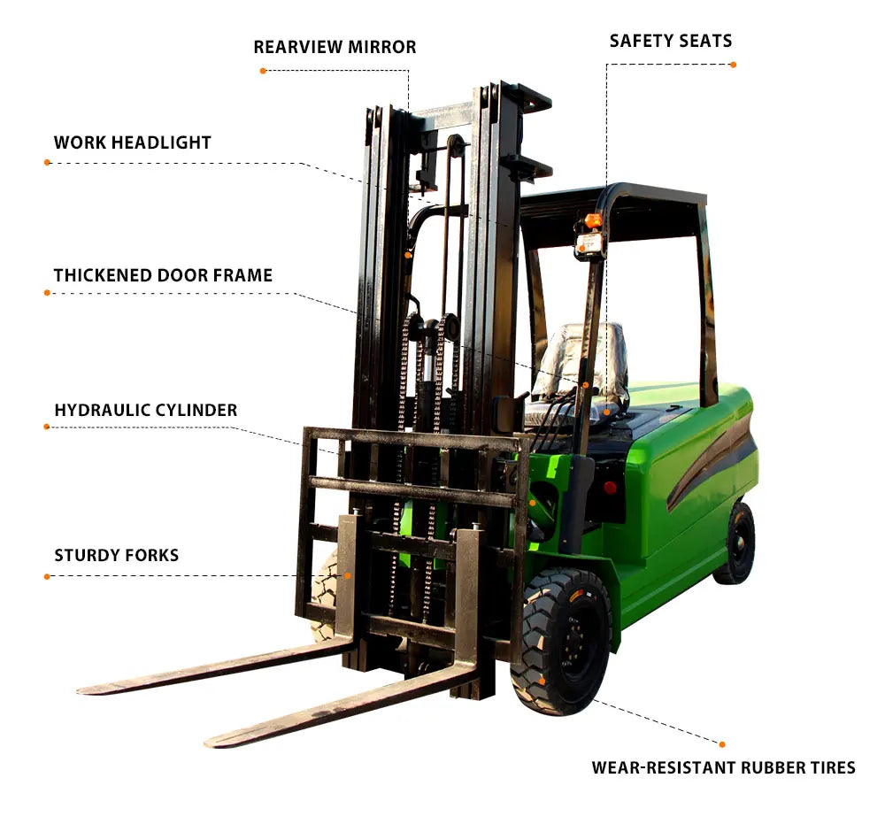 Industrial Electric Forklift 1.5 Ton 3m Lift Height All Terrain Forklift for Warehouse Material Handling Lifting Equipment