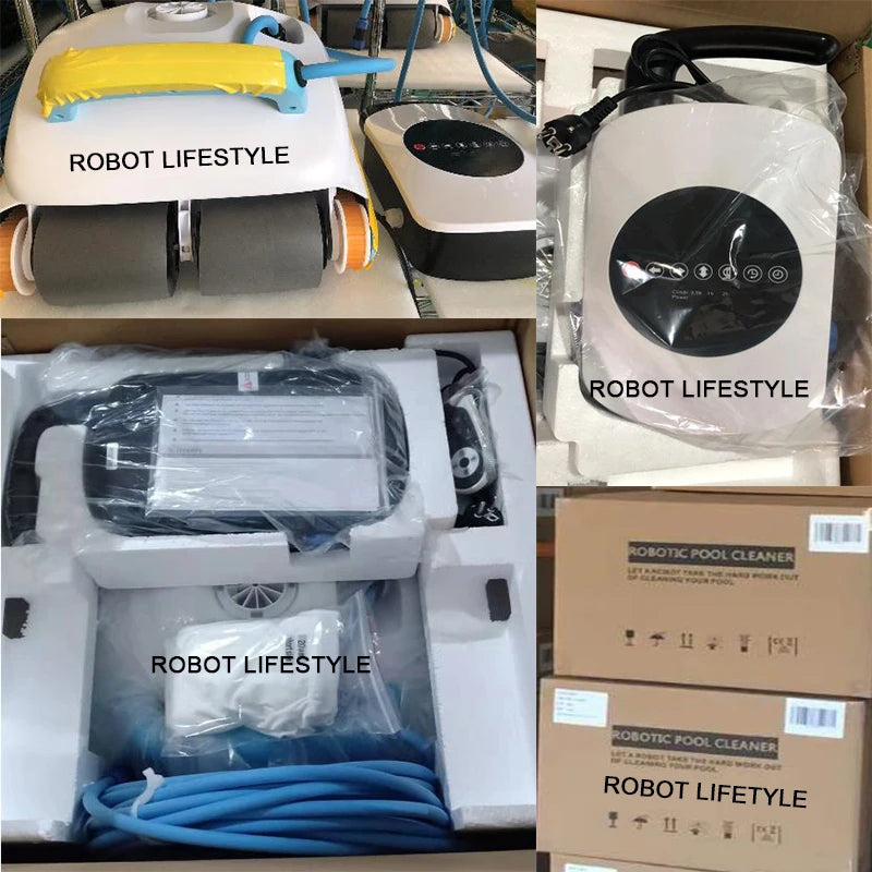 New Robot Swimming Pool Cleaner With 30m Cable Wall Climbing Function Remote Control High Efficiency for Indoor Outdoor Big Pool