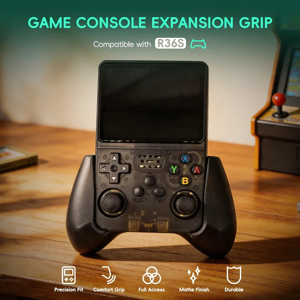 Data Frog R36S Grip, Pro Ergonomic Controller Handle Attachment, Enhanced Precision Gaming Grip for R36S Handheld Console