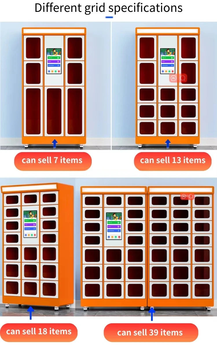 Custom Flexible Deployment Gym Vending Machine 30-grid Visual Smart Locker Vending Machine for Small Items