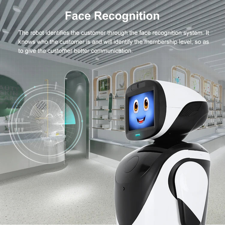 Customized Intelligent AI Interactive Communication Commercial Reception Robot with Dancing Greeting for Promotion