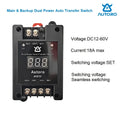 Autoro AB18 Automatic Transfer Switch ATS DC 12V-60V 18A Dual Power Switch with Digital Display - Uninterrupted Power Supply UPS