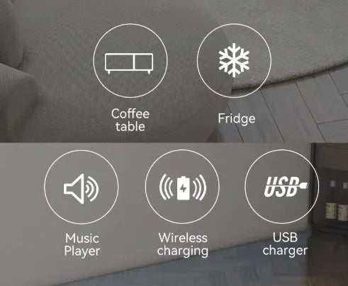 Smart coffee table refrigerator with wireless charging multi-function furniture automatic defrosting