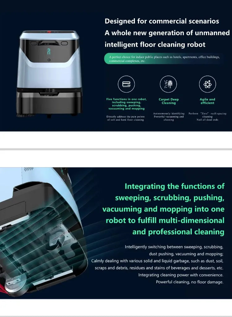 Smart Intelligent Dust Pushing Floor Automatic Self Cleaning Vacuum Commercial Clean Robot