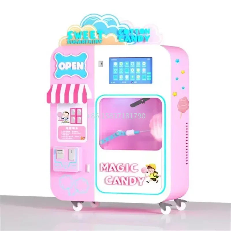 Commercial Cotton Candy Vending Machine Robot Fast Cotton Candy Machine Semi Automatic Forming Cotton Candy Making Machine