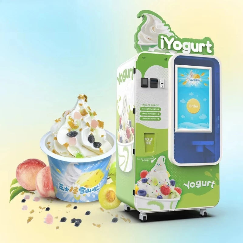 Customized Commercial Ice Cream Vending Machine Fully Automatic Touchscreen Self-Serve 24/7 Shopping Mall