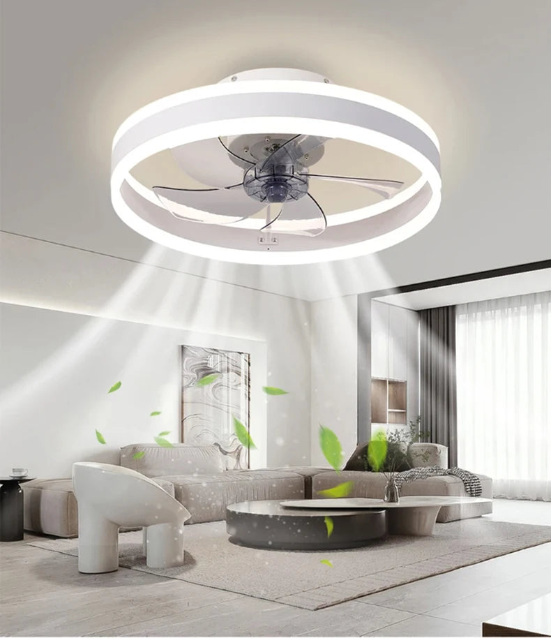 Smart Ceiling Fan With Lights Remote Control Bedroom Decor Ventilator Lamp 6 speed wind speed led Circulator fan light