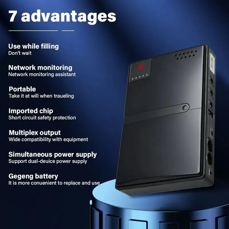 Battery Free 5V/9V/12V mini DC UPS Uninterruptible Power Supply, Suitable for Backup Power Supply of Routers/Modems/Security Cam