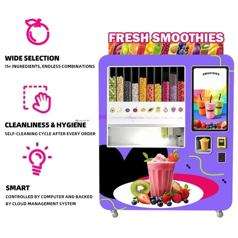 Fully Automatic Smoothie Vending Machine Customize Self Service Smart High Efficiency For Mall Restaurant 24H Stable Operation