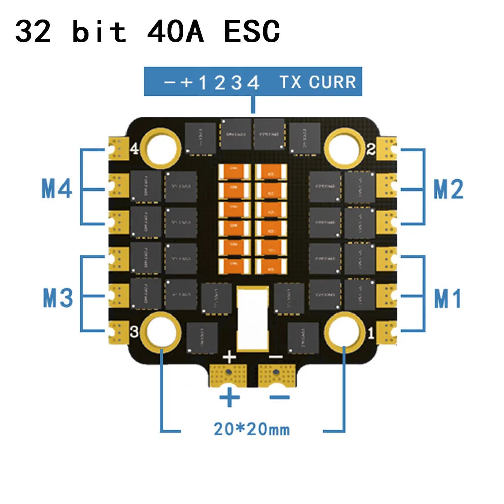 HAKRC 32BIT 40A 60A BLHeli-32 4in 1 ESC Speed Controller 8BIT 15A 25A 35A 45A BLHeli-S DShot150/300/600 STM32F051 Advanced PCB