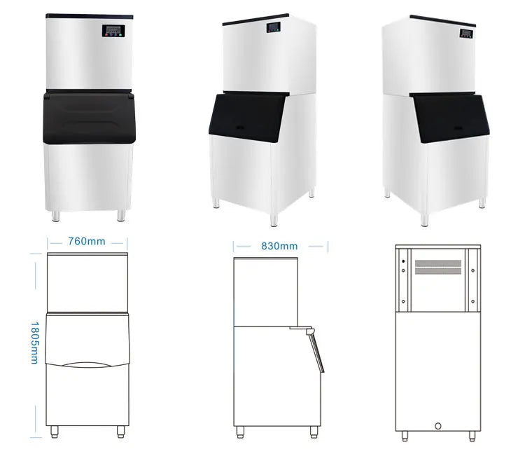 Commercial Ice Cube Machine 500kg Customized Good Price Catering Equipment Ice Maker Factory Wholesale High Efficiency Low Noise