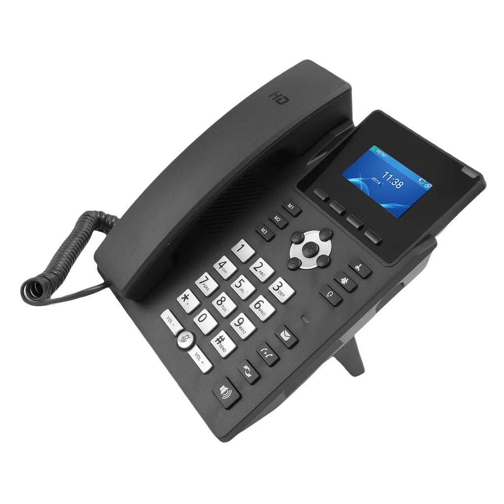 Smart IP Phone Desktop Business Media Phone with Handset Open SIP VoIP Account 2.4 in Color Display Dual Gigabit Ethernet Ports