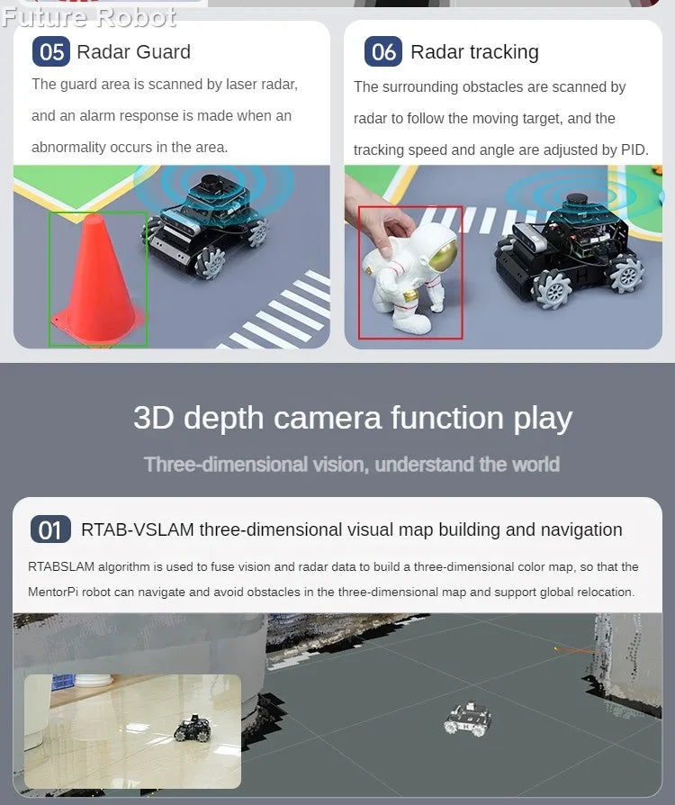 Hiwonder Raspberry Pi 5 Robot Car MentorPi M1 Ackerman/Mecanum-Wheel Depth Camera ROS-HUMBLE Support SLAM and Autonomous Driving