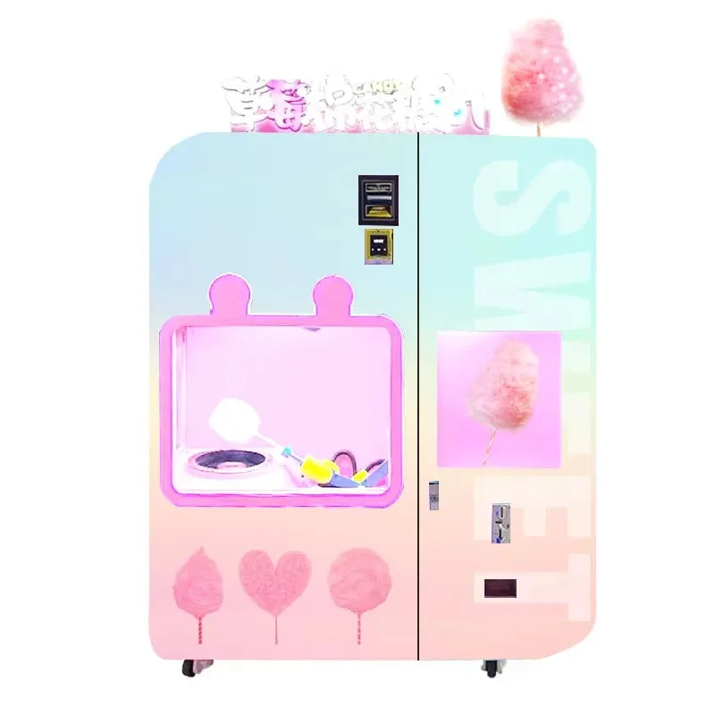 Custom Full Automatic Cotton Candy Vending Machine Commercial Electric Robot Cotton Candy Vending Machine in Mall