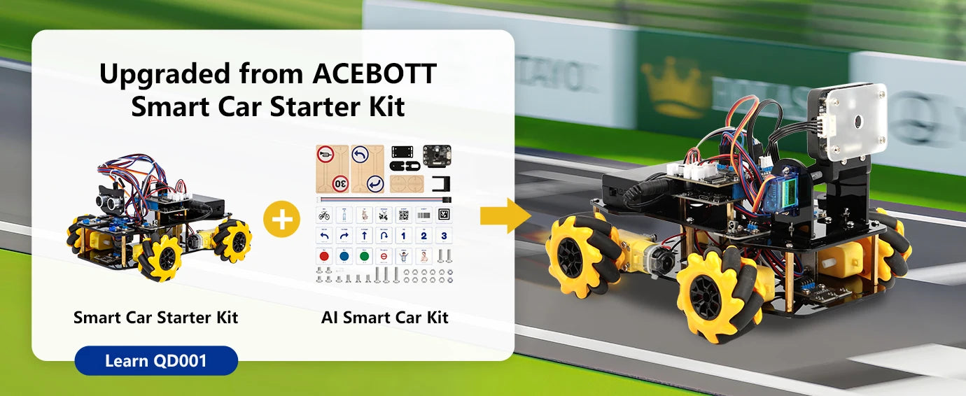 ACEBOTT AI Robot Car Kit with Real-Time Object Detection and Tracking for Arduino Smart Robotics Programming Kit
