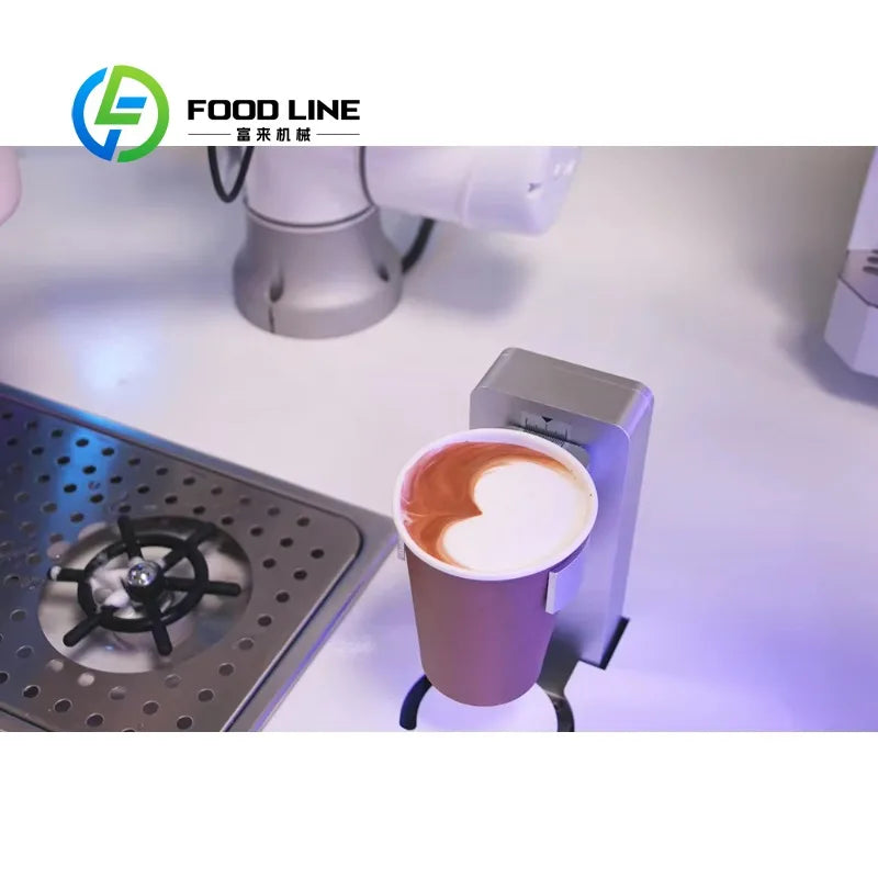Customized Intelligent Cobot Gripper Coffee Bar Machine Automatic Latte Art Coffee Maker for Commercial Catering Shop Use