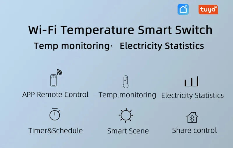 Smart Life WiFi Temperature Switches 16A Smart Thermostat Real-time Energy Comsuptiom Monitoring with RF433 Alexa Compatible