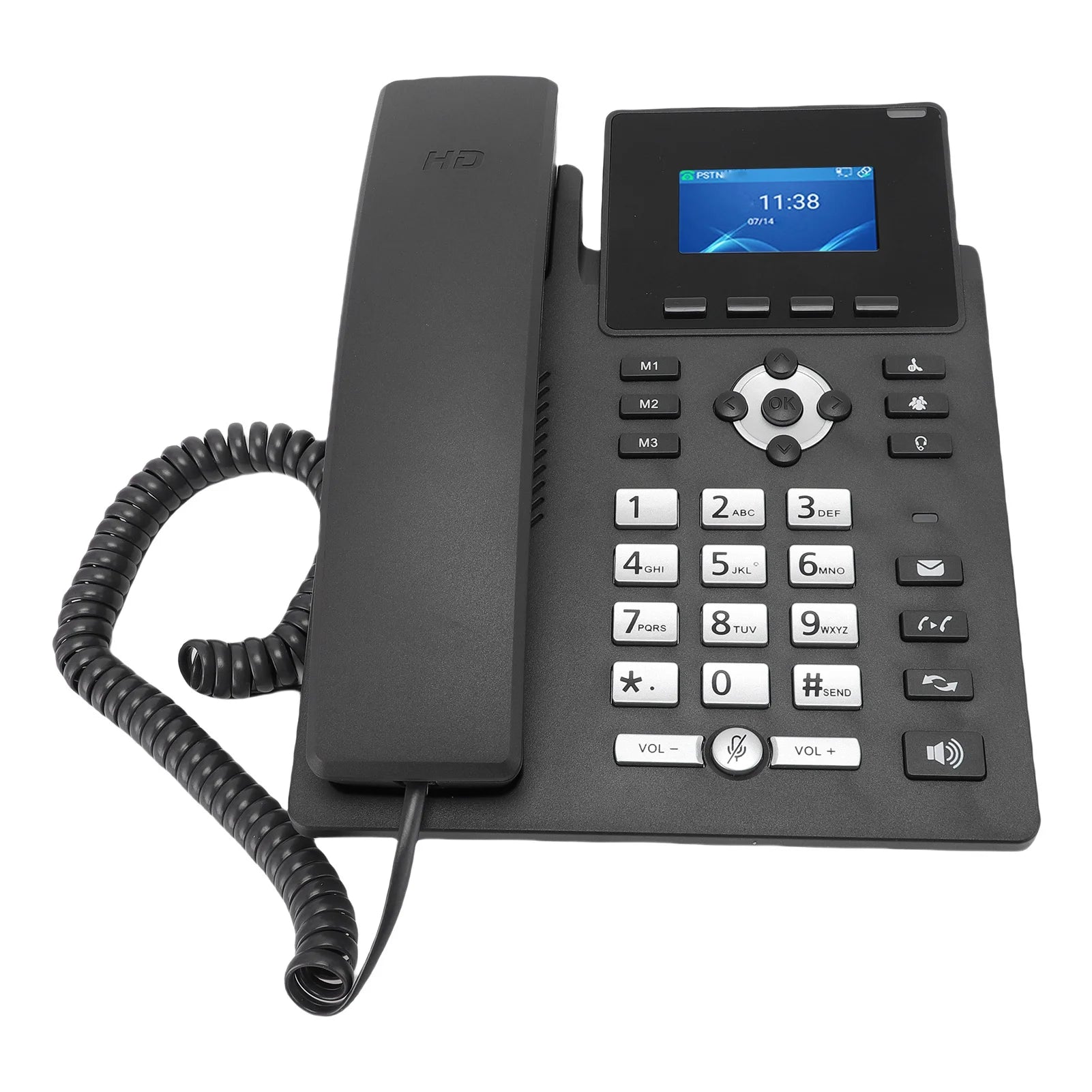 Smart IP Phone Desktop Business Media Phone with Handset Open SIP VoIP Account 2.4 in Color Display Dual Gigabit Ethernet Ports