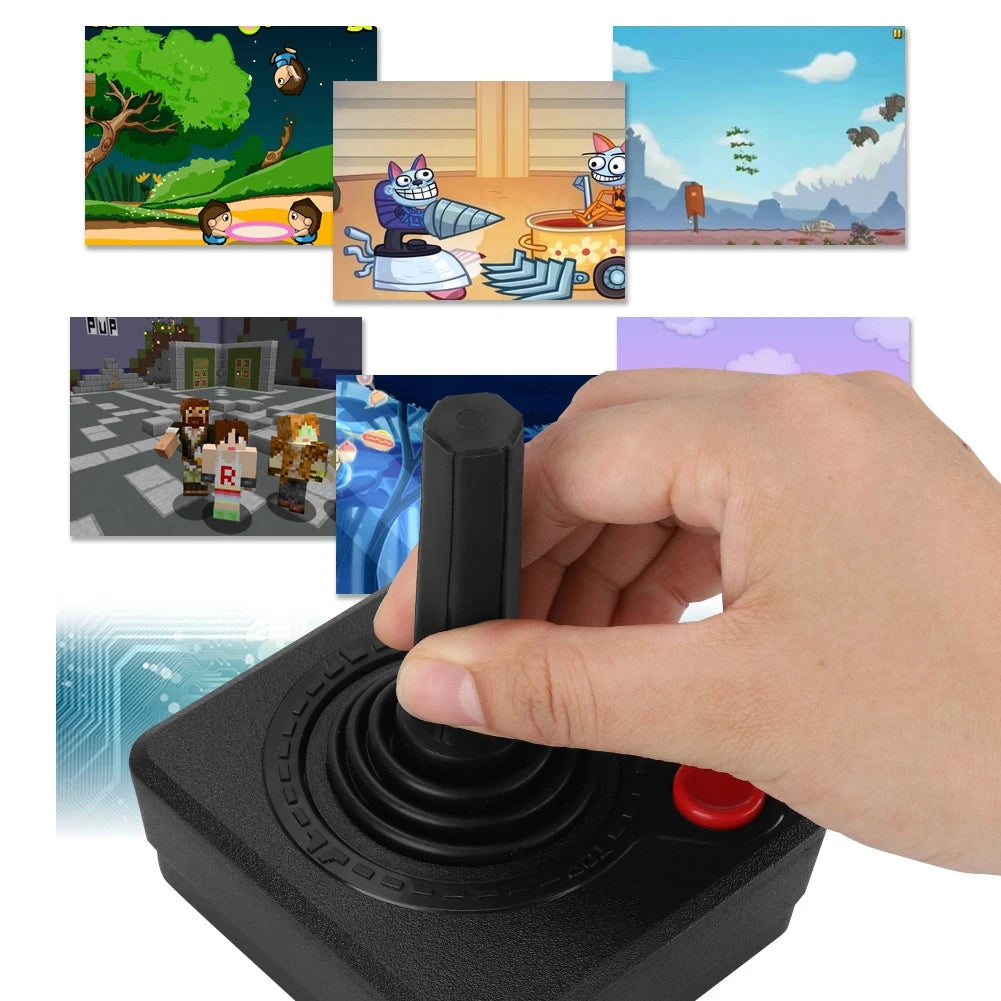 Retro  Ergonomic 360 Controller Wireless Controller Analog Stick Wear Resistant ABS Friendly Materials for Atari 2600