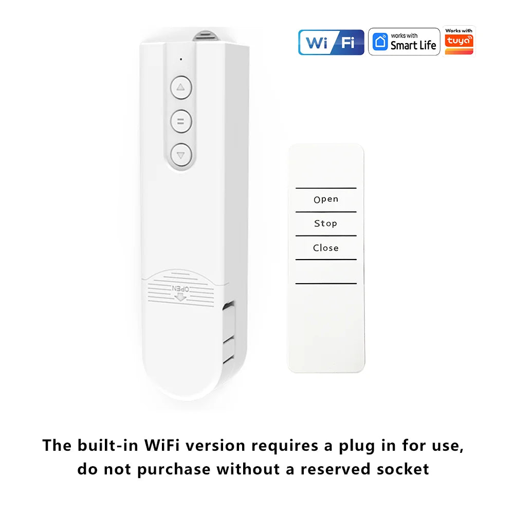 Built-in WiFi Smart DIY Motorized Chain curtain motor （plug-in model），APP/voice/remote timer settings (without gateway）