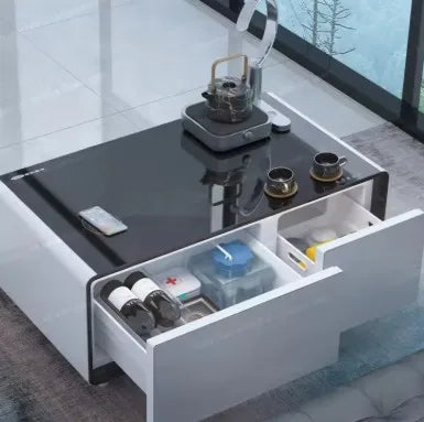 Smart coffee table refrigerator with wireless charging multi-function furniture automatic defrosting